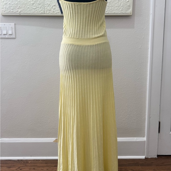 Yellow Ribbed Maxi Dress - Picture 4 of 4